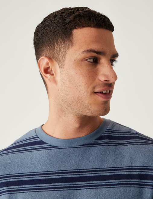 Relaxed Fit Pure Cotton Striped T-Shirt
