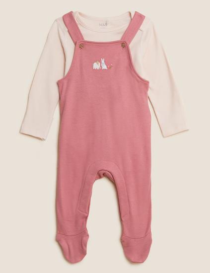 2pc Pure Cotton Dungaree Outfit (7lbs - 12 Mths)