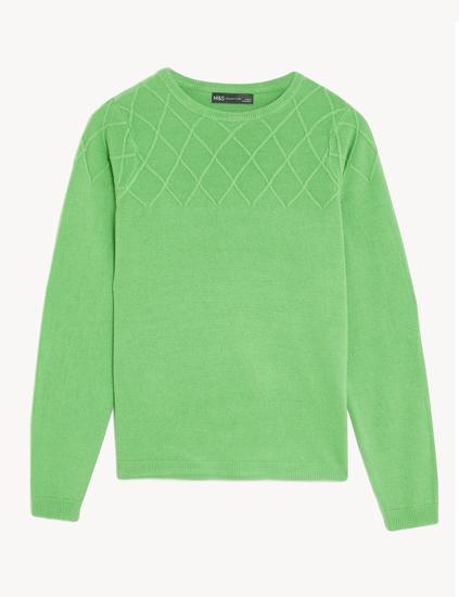 Supersoft Textured Crew Neck Jumper