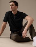 Silk Cotton Short Sleeve Knitted Polo Shirt