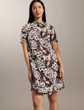 Pure Linen Floral Mini Shirt Dress