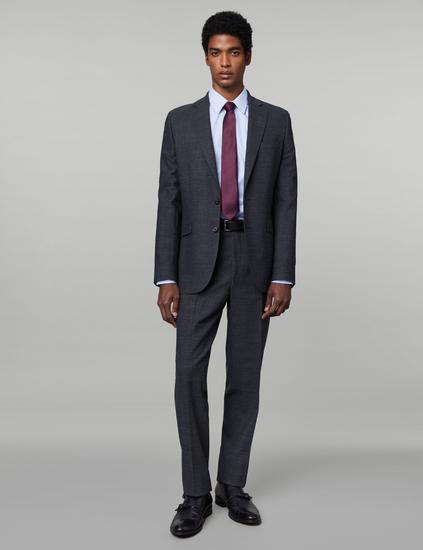 Tailored Fit Wool Rich Textured Suit Jacket