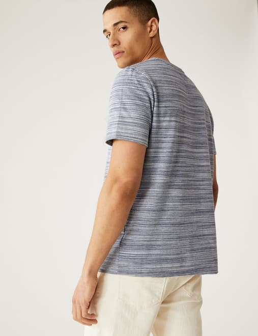Cotton Rich Textured Crew Neck T-Shirt
