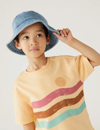 Pure Cotton Wave Print T-Shirt (2 - 8 Yrs)