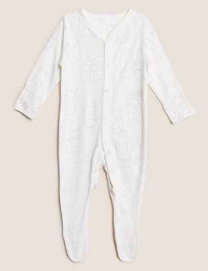 3pk Pure Cotton Printed Sleepsuits (5lbs-3 Yrs)