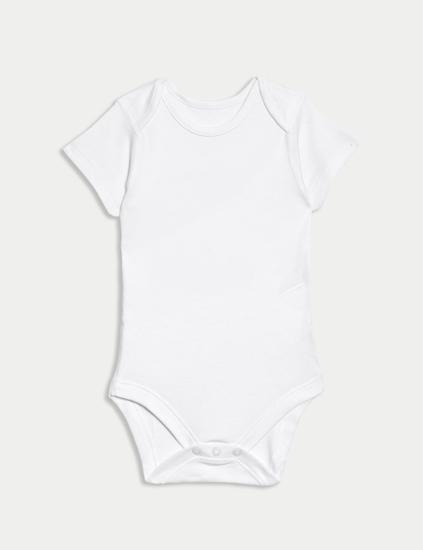 7 Pack Pure Cotton Short Sleeve Bodysuits (5lbs-3 Yrs)