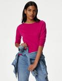 Cotton Rich Slim Fit 3/4 Sleeve T-Shirt