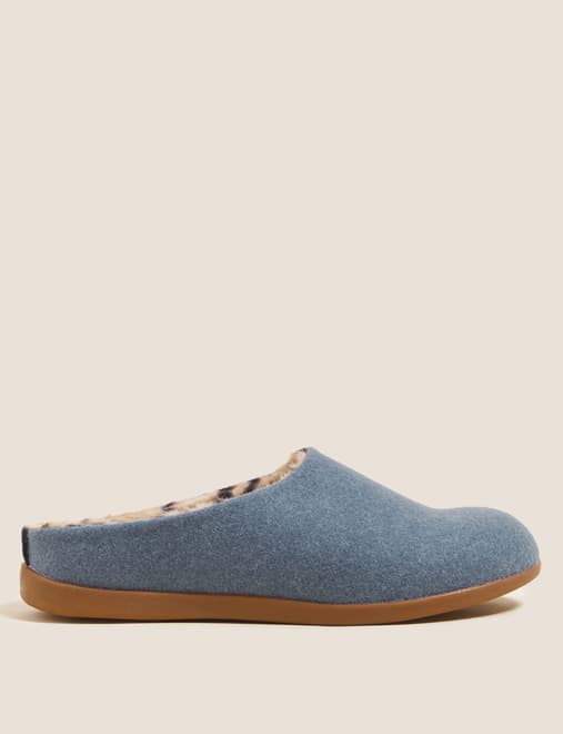 Felt Mule Slippers with Secret Support