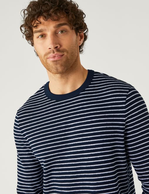 Pure Cotton Striped Long Sleeve T-Shirt