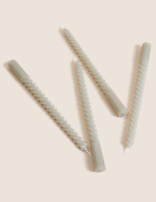 Set of 4 Twisted Dinner Candles
