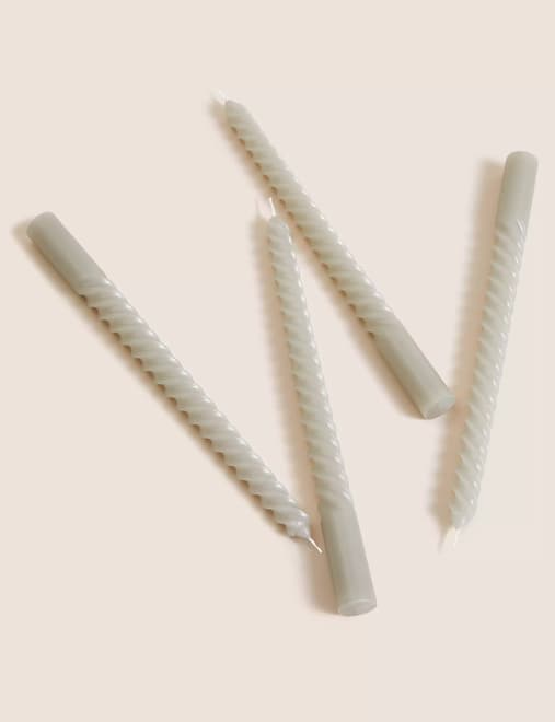 Set of 4 Twisted Dinner Candles