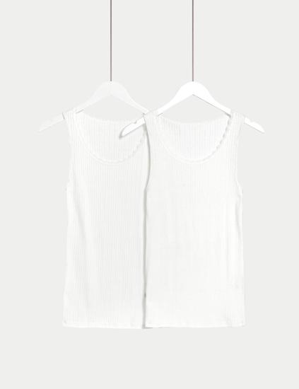 2pk Medium Warmth Thermal Pointelle Vests