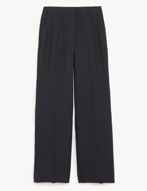 Pure Linen Straight Leg Trousers