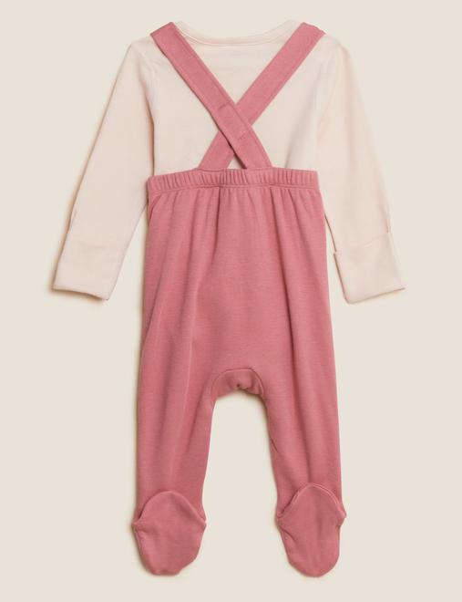 2pc Pure Cotton Dungaree Outfit (7lbs - 12 Mths)