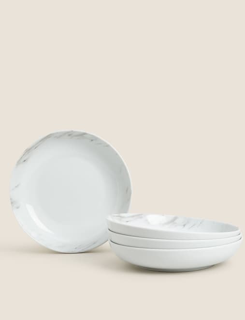 Set of 4 Marble Pasta Bowls