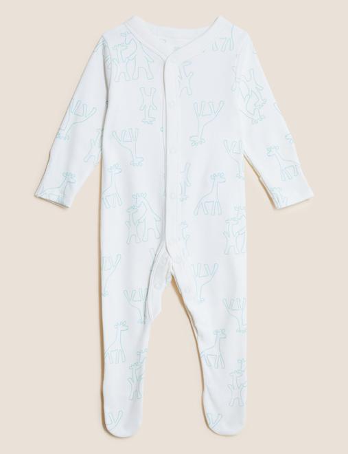 3pk Pure Cotton Printed Sleepsuits (5lbs-3 Yrs)