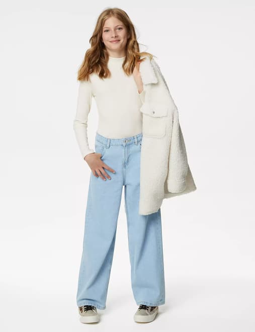 Wide Leg Denim Jeans (6-16 Yrs)