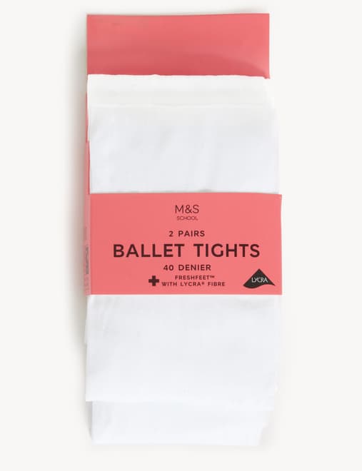 2p White Ballet Tights