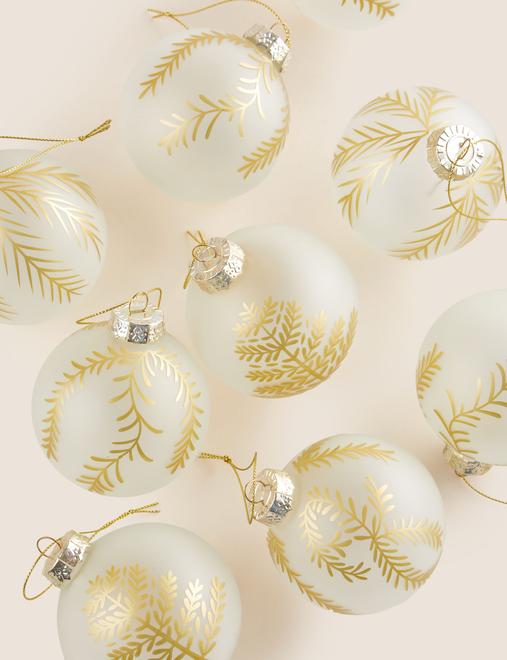 9pk Frosted Glass Baubles