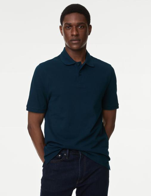 Pure Cotton Pique Regular Fit Polo Shirt