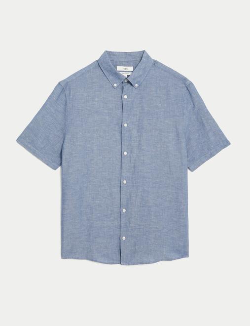 Linen Cotton Short Sleeve Shirt