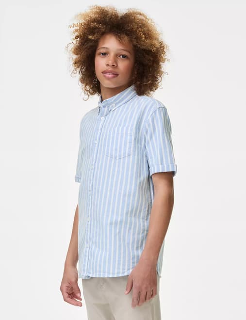 Pure Cotton Striped Shirt (6-16 Yrs)