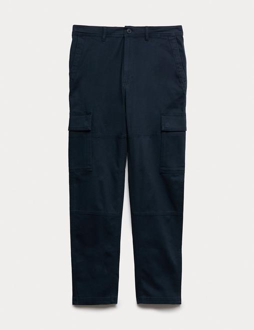 Tapered Fit Stretch Cargo Trousers