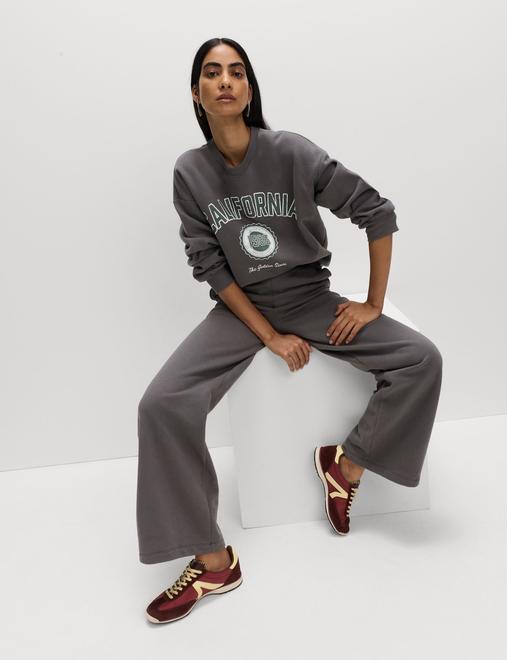 Cotton Rich Drawstring Wide Leg Joggers