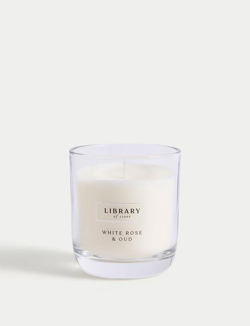 White Rose & Oud Scented Candle
