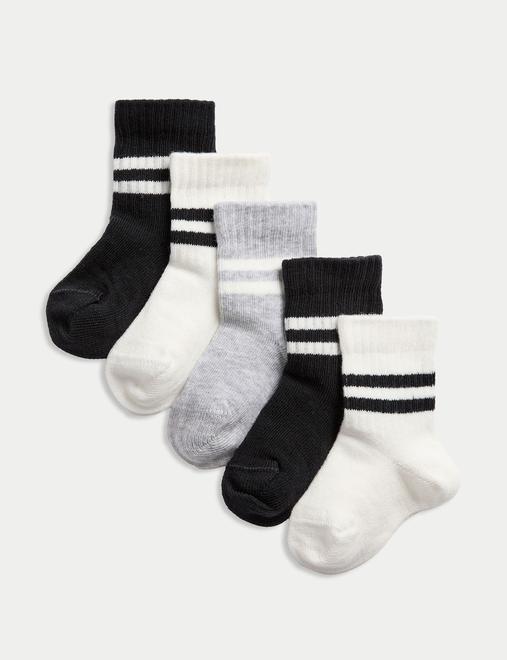 5 Pack Cotton Rich Baby Socks (0-3 Yrs)