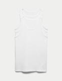 3 Pack Pure Cotton Classic Sleeveless Mesh Vests