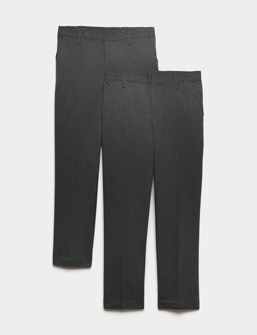 2pk Boys' Easy Dressing School Trousers (3-18 Yrs)