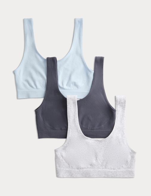 3pk Seamless Non Wired Crop Tops