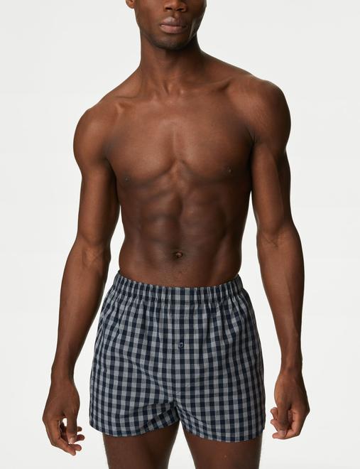 5 Pack Pure Cotton Assorted Woven Boxers
