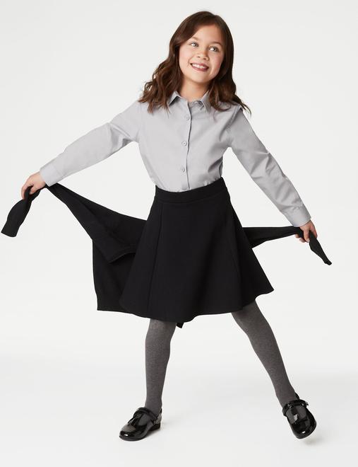 3pk Girls' Easy Iron School Shirts (2-16 Yrs)