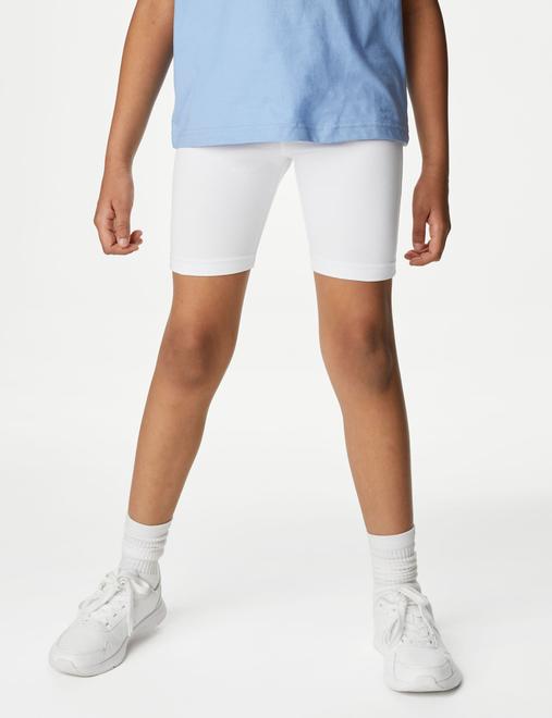 2 Pack Girls' Cotton Rich School Cycling Shorts (2-16 Yrs)