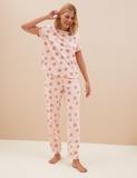 Pure Cotton Heart Print Pyjama Set