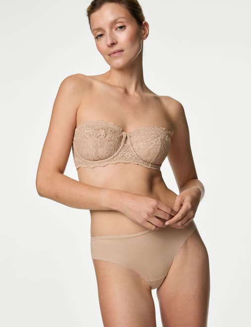 Lace Wired Strapless Bra A-E