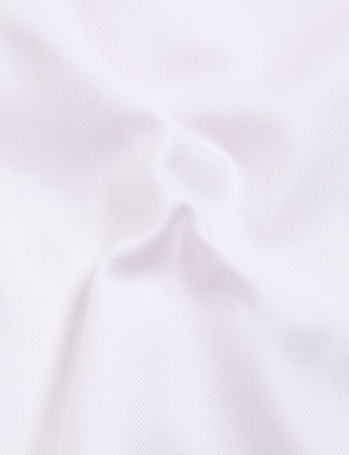 Tailored Fit Pure Cotton Double Cuff Herringbone Shirt