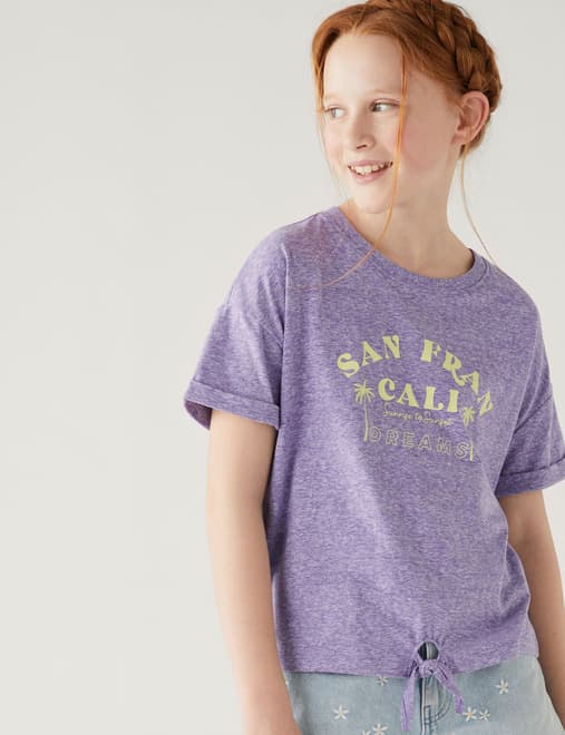 Cotton Blend California Slogan T-Shirt (6-16 Yrs)