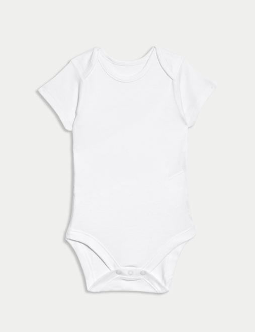 7 Pack Pure Cotton Short Sleeve Bodysuits (5lbs-3 Yrs)