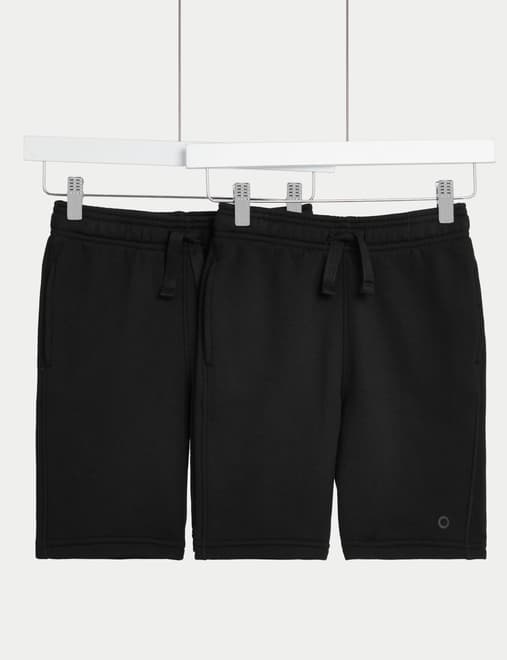 2 Pack Unisex School Sweat Shorts (2-16 Yrs)