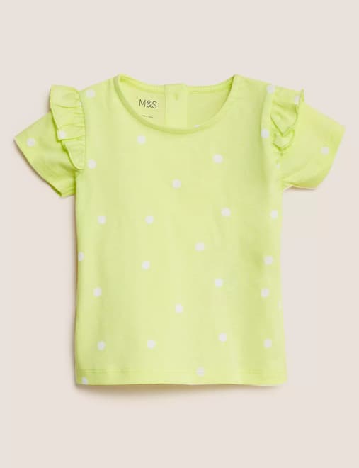 Pure Cotton Polka Dot T-Shirt (0-3 Yrs)