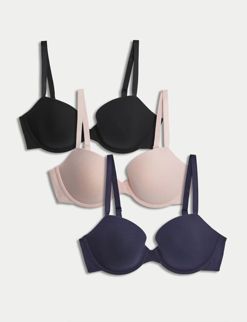 3pk Cotton Rich Wired Balcony Bras A-E