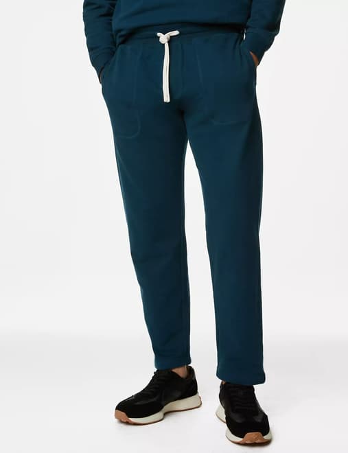Drawstring Pure Cotton Straight Leg Joggers