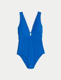 Padded Scallop Plunge Swimsuit