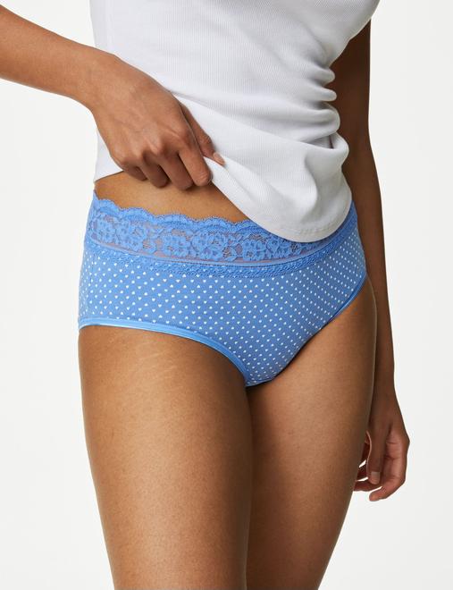 5pk Cotton & Lace High Rise Shorts
