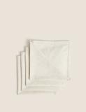 Set of 4 Cotton Rich Napkins with Linen