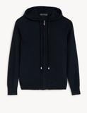 Soft Touch Textured Zip Up Relaxed Hoodie