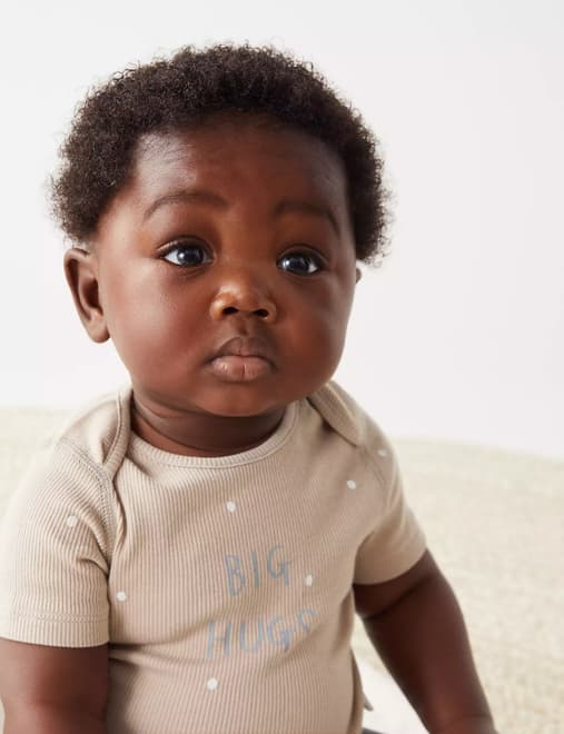 Cotton Rich Spot Big Hugs Slogan Bodysuit (0-1 Yrs)